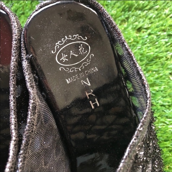 Jeffrey Campbell Style Health Goth Black Sheer Platform Slip-On Wedges 9/39 - Picture 4 of 7